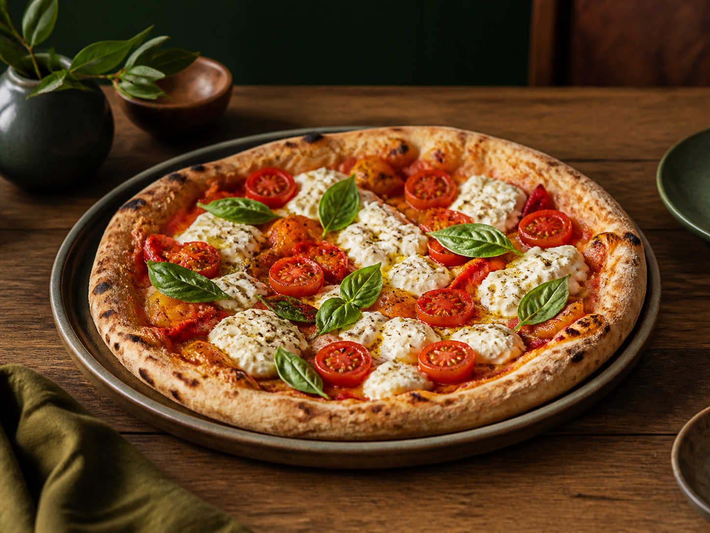 Burrata Bahçe Pizza için temsili servis fotoğrafı